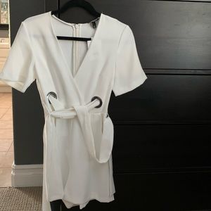 TOPSHOP CREAM WHITE ROMPER DRESS OUTFIT SZ 2 NWT